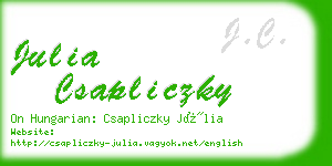 julia csapliczky business card